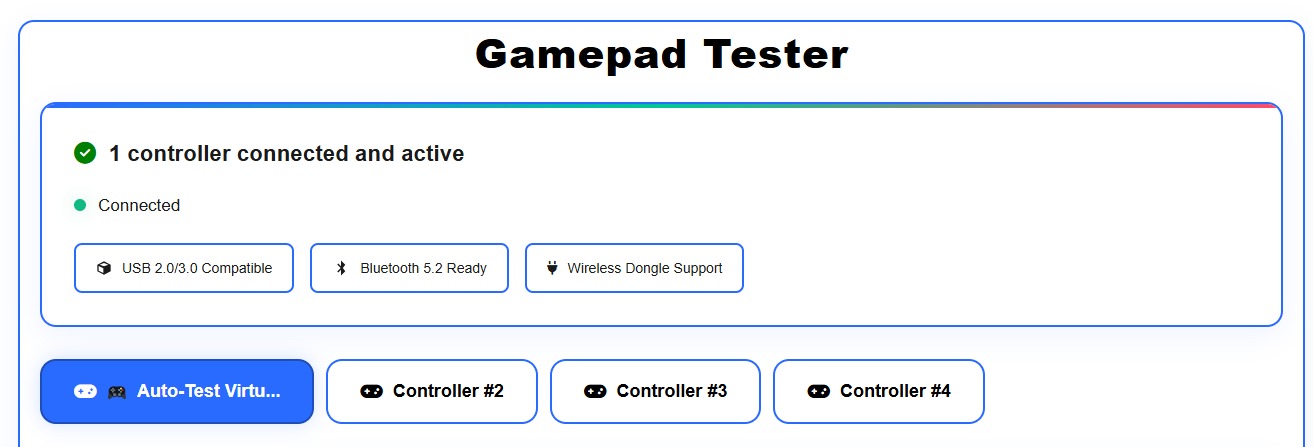 Overview showing keys moving on screen as you move your tester keys